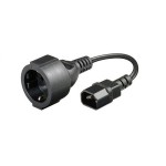 Cablu adaptor C14 tata - Schuko mama, 0.15 m, pentru UPS-uri
