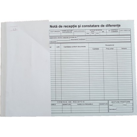 Nota de receptie si constatare de diferente