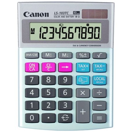 Calculator de birou CANON LS103TC 10 dgt, alimentare duala