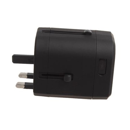 Adaptor priza universal Serioux SRXA-163 2 porturi USB Negru