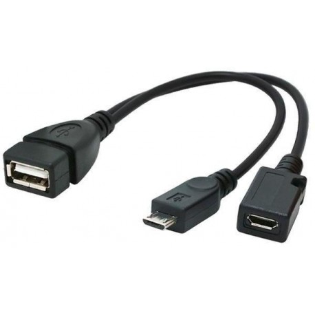 Gembird cable USB OTG AF la micro BM + micro BF, negru