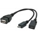 Gembird cable USB OTG AF la micro BM + micro BF, negru