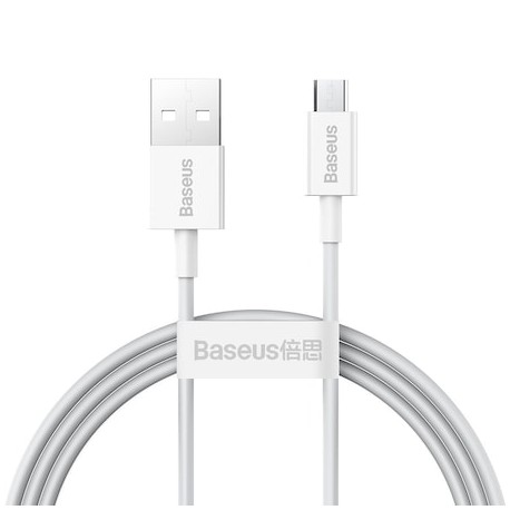 Cablu Baseus USB A catre USB Micro B, Alb