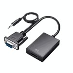 Adaptor VGA + Jack 3.5 mm catre HDMI, Negru