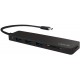 Hub USB cu reader de card SD, Logilink, Negru
