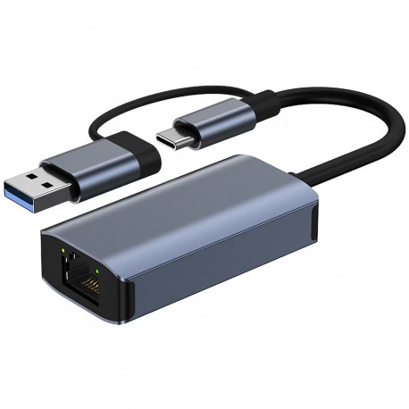 Adaptor Ethernet Myria MY8755, USB-C/USB-A, 1Gbps