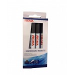 Set markere whiteboard, Sigma, negru, 4 bucati