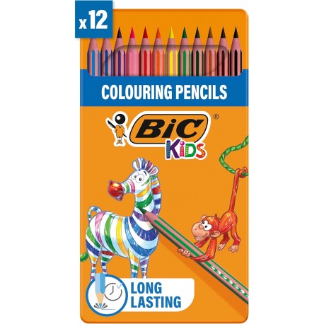 Set 12 creioane colorate BiC Kids Evolution Stripes