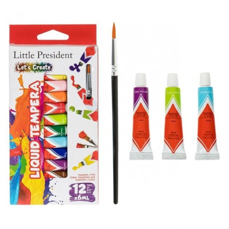 Set tempera, Little President, 12 culori, 6ml